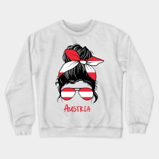 Austria girl, Proud Flag, Austria gift heritage, 	Austrian girlfriend Crewneck Sweatshirt